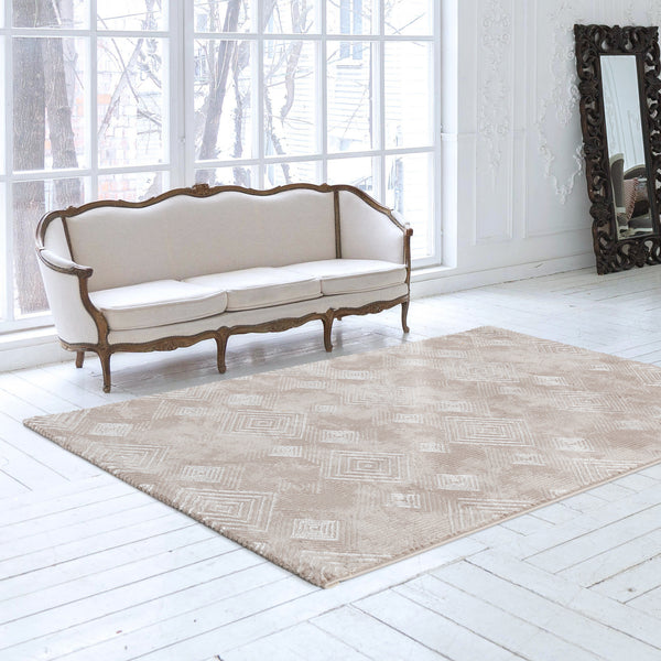 Sehrazat Amatis 6620 Beige - Eleganter Designer Teppich mit 3D-Effekt in Beige