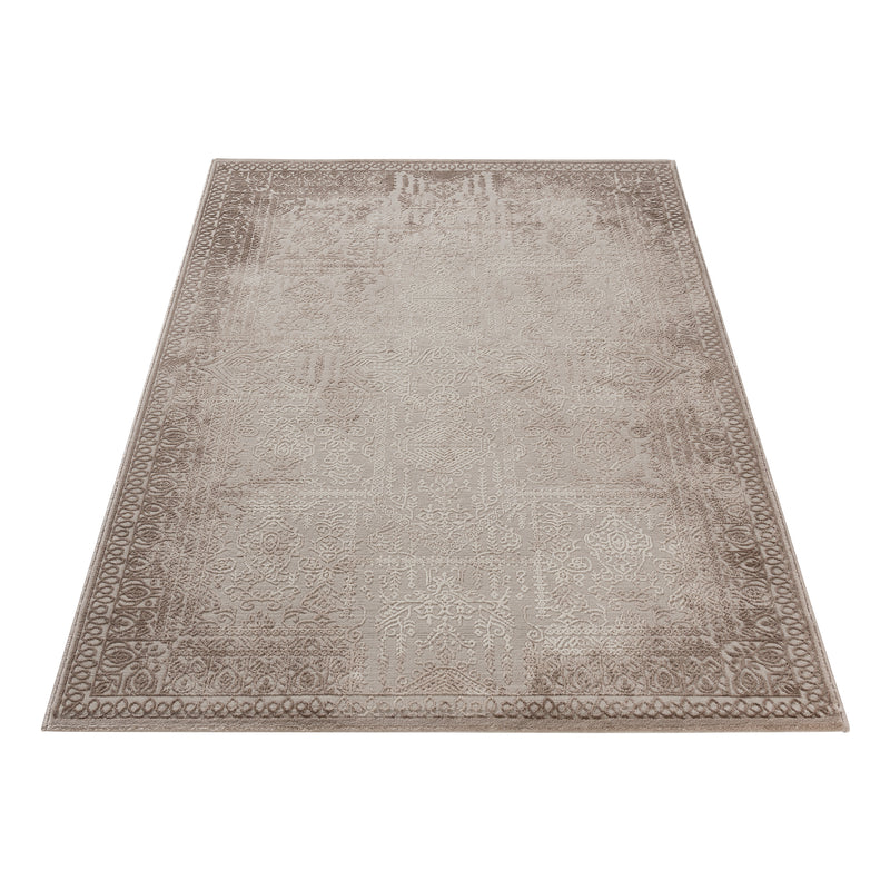 Sehrazat Amatis 6640 Beige - Elegant designtapijt met 3D-effect in beige