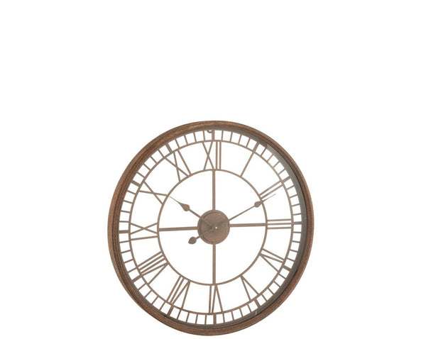 Clock with Roman numerals – metal/glass, rust – Ø 67 cm