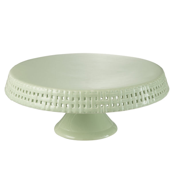 Cake plate - cake stand - ceramic - green