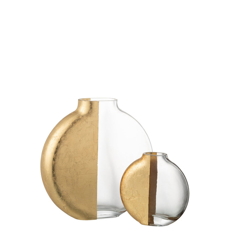 Vase Loa Glas Transparent Gold  25,5 cm