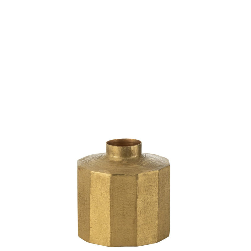 Kleine viereckige Metallvase Gold – 28 cm