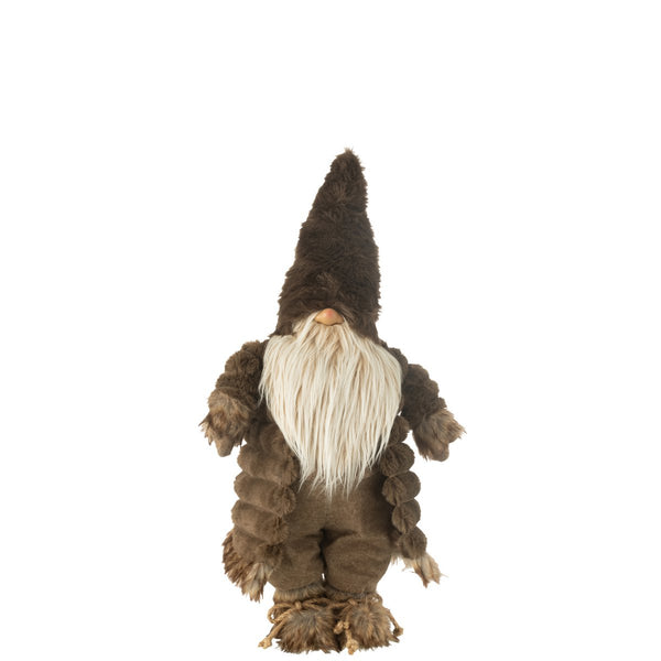 Decorative dwarf made of textile in brown 64 cm