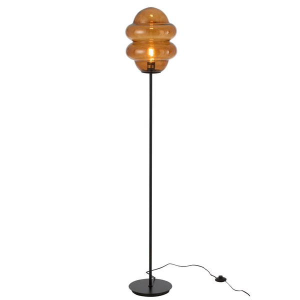 Honingdipper vloerlamp van bruin glas – 160 cm hoog