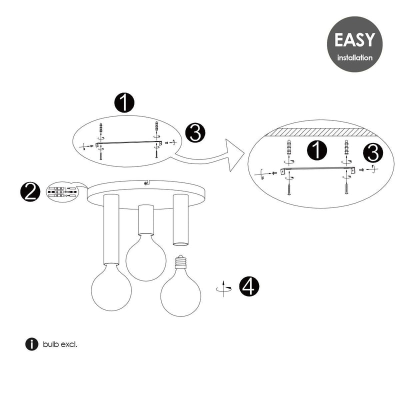 Home Sweet Home Modern LED Ceiling Light Marna L 3 Lights - White - Round