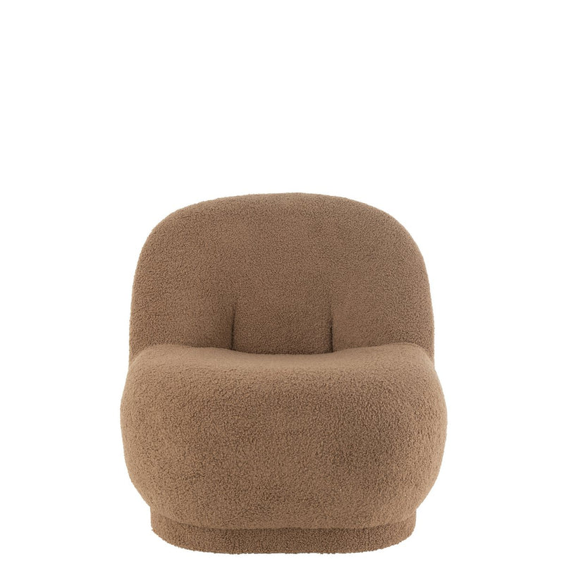 Comfortable Teddy Velours Armchair Brown