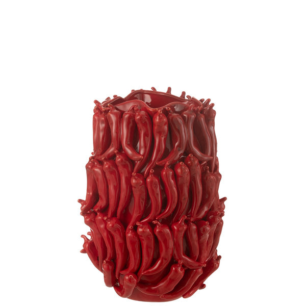 Vase Paprika Porcelain Red Extra Large 45 cm