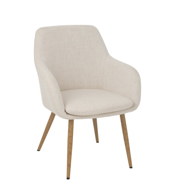 J-Line Chair Miles Steel/Foam Ivory