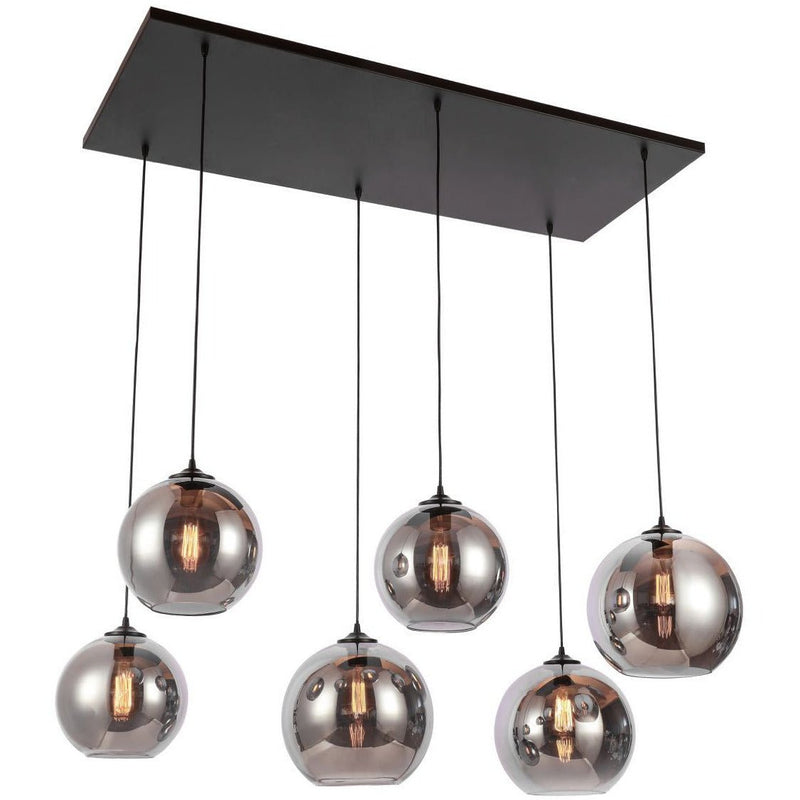 hanging lamp smoked glass 6-light