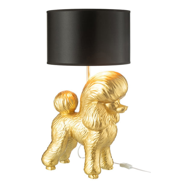 Table Lamp Poodle Design Gold 74 cm