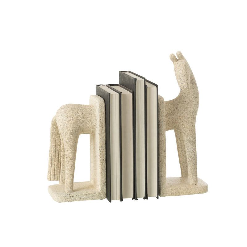 Bookend Horse Modern Beige 2-piece set