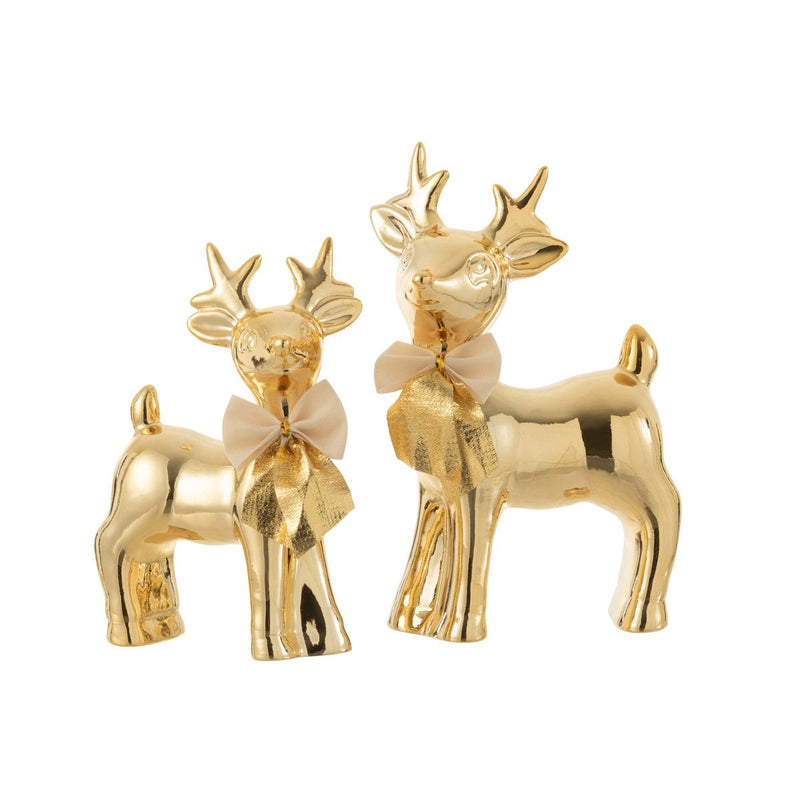 Elegante Porzellan Elchfigur in Gold, 19,6 cm