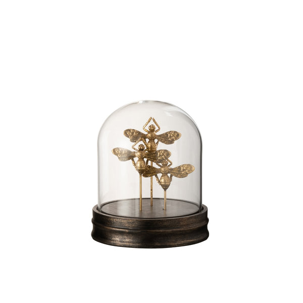 Elegant glass bell with golden butterflies