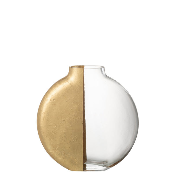 Vase Loa Glas Transparent Gold  25,5 cm