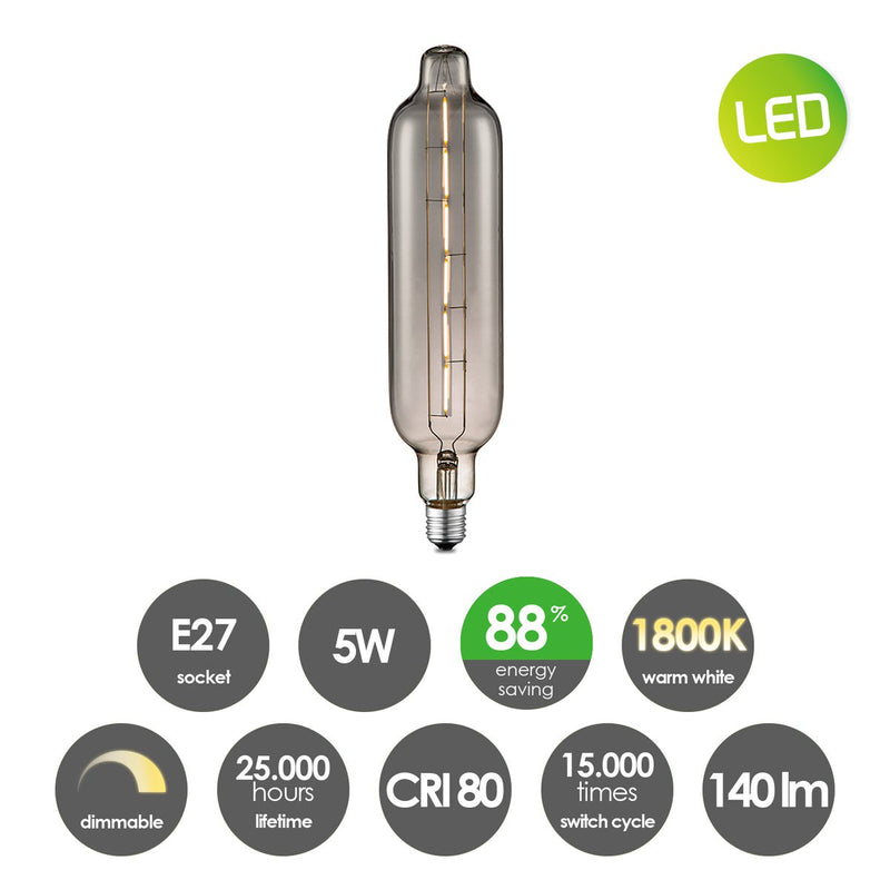 Home Sweet Home dimmbare LED Carbon D E27 G78 5W 140Lm 1800K Rauch