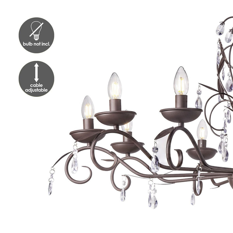 Home Sweet Home Chandelier Barrocco - Black - 108x108x160cm