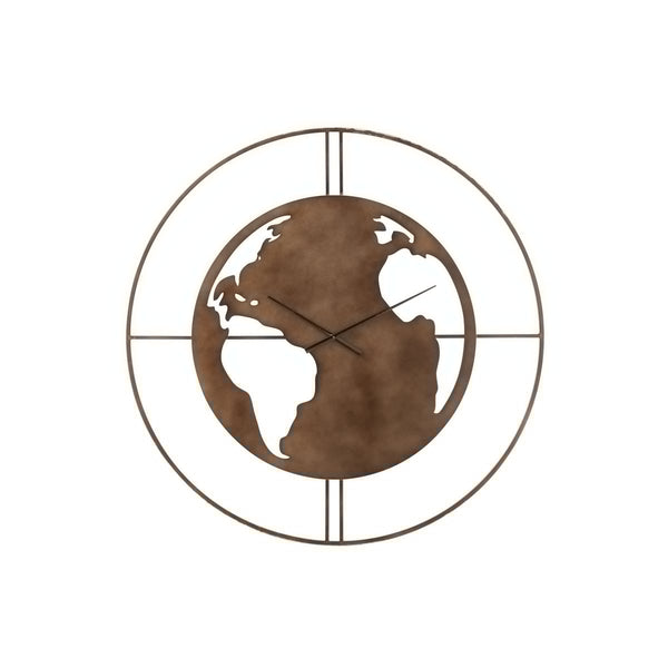 TimeGlobe Wanduhr - Weltkarte Design