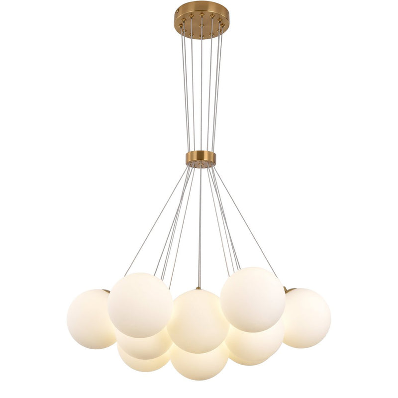 Hanging lamp Jenna white gold 13-light