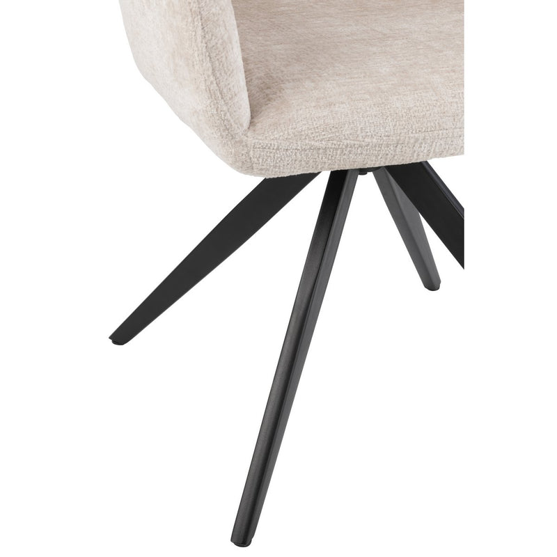 Louna upholstered chair in ivory with metal frame, 85 cm