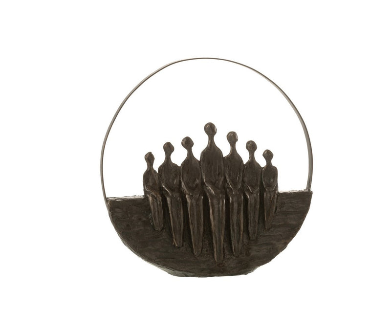 Artistic sculpture figures in a circle – dark brown