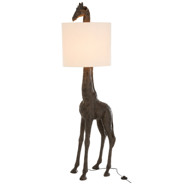 Lampe Giraffe - Polyresin - Dunkelbraun