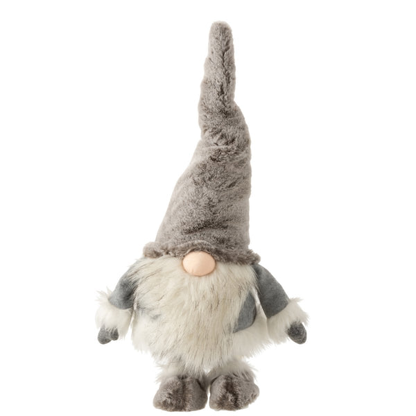 Gnome Figure Standing Moving Plush Grey White 48 cm