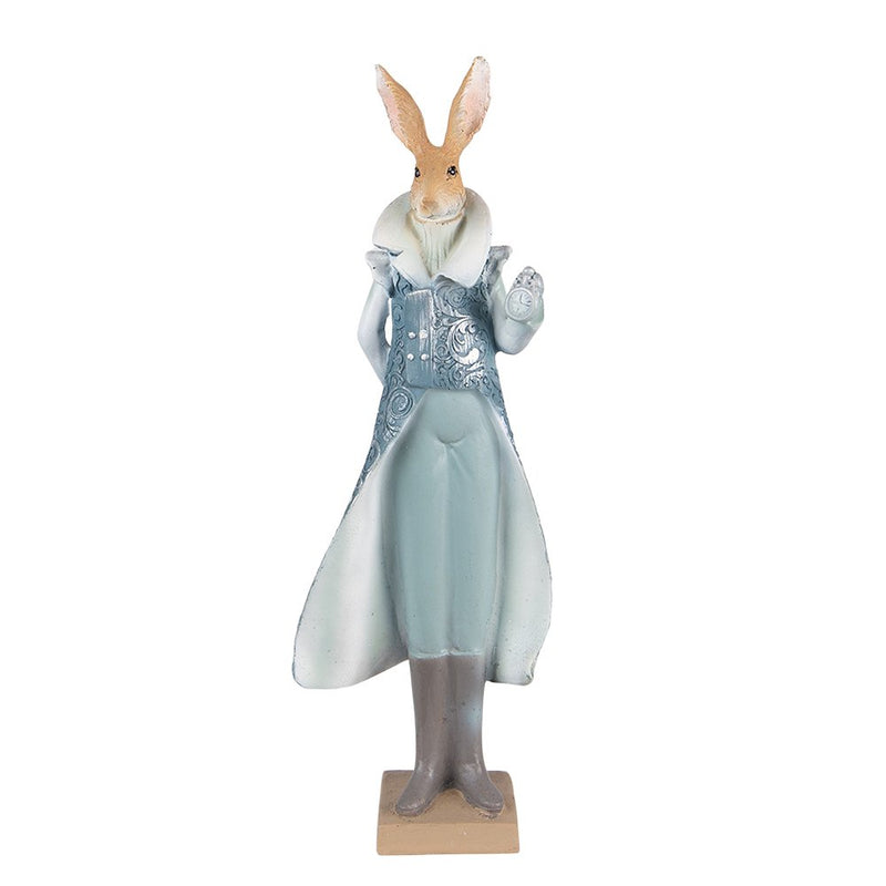 Dekoration Statue Hase Blau 11x8x33 cm