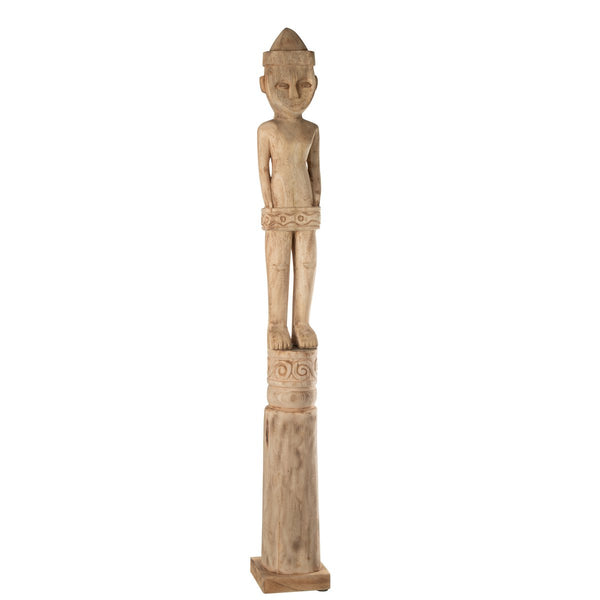 Maasai Krieger Figur aus Holz - Natur - XXL Größe