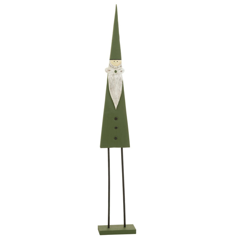 Large wooden Santa Claus on foot - Green