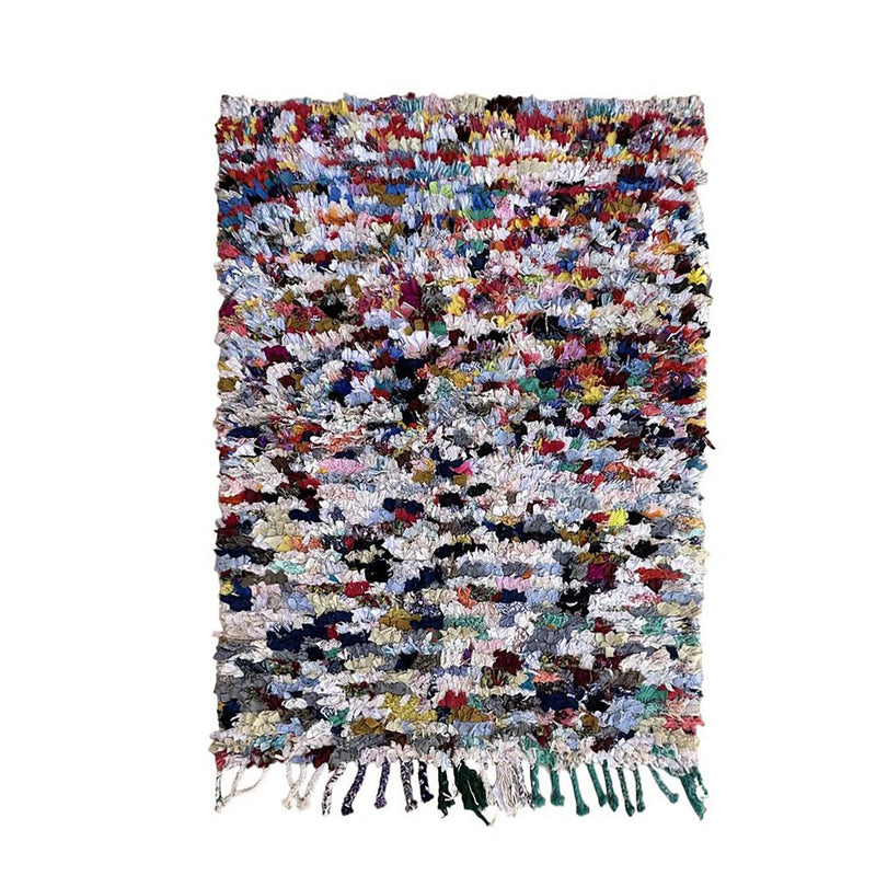 Marokkaans Berbertapijt gemaakt van gerecycled textiel 117 x 159 cm