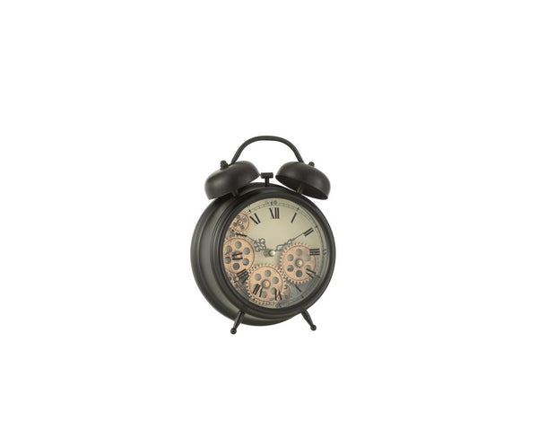 Elegant Black Alarm Clock with Roman Numerals – Metal