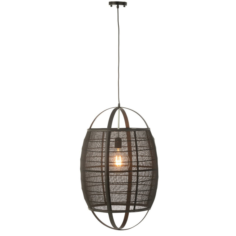 Hanging lamp Ion Linen Bamboo Black