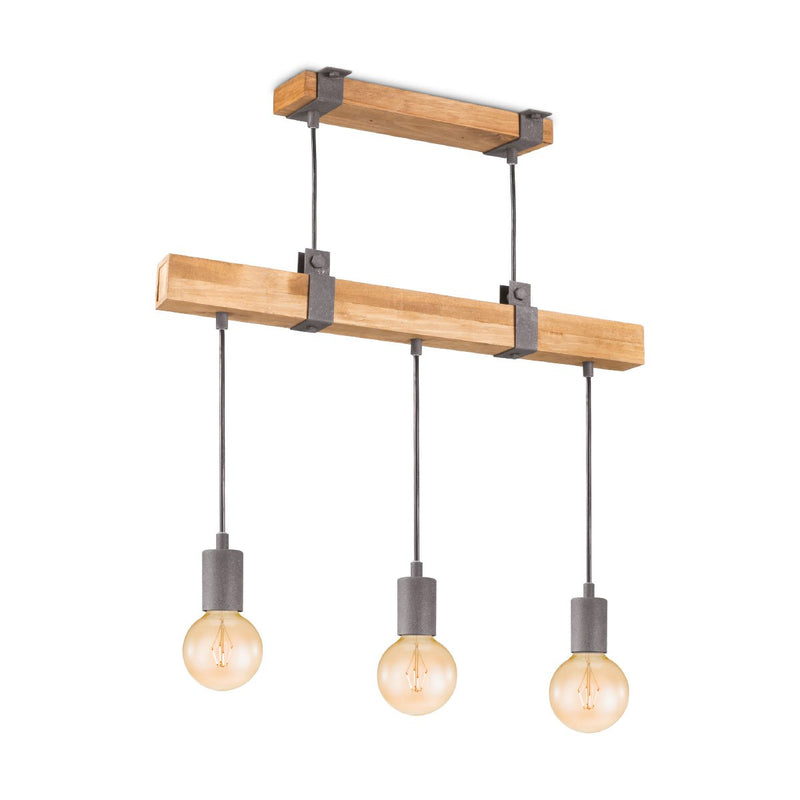 Home Sweet Home hanging lamp Denton - wood - 60x14x128cm