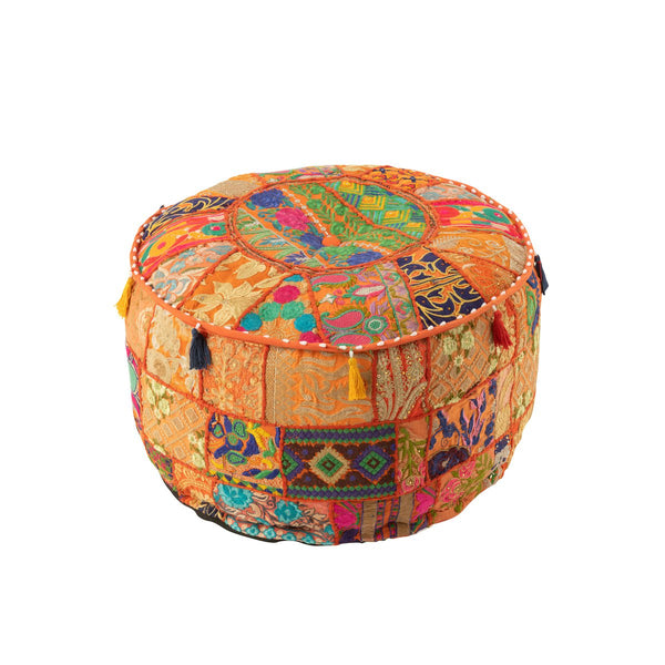 Exotic Pouf - Handmade in Orange 49cm