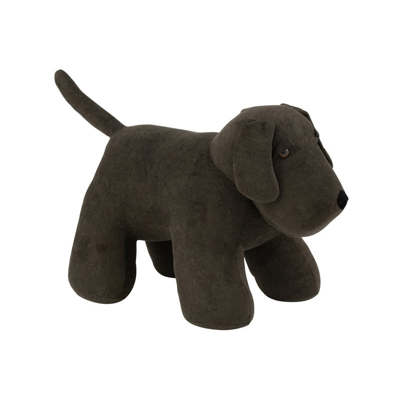 Dog Bouclé Door Stop - Dark Grey, 81 cm