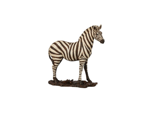 Decorative zebra figure made of polyresin in white and black