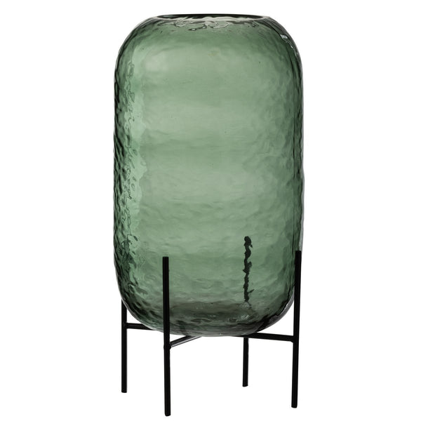 Große Grüne Glasvase 'Round Uneven' – 40 cm