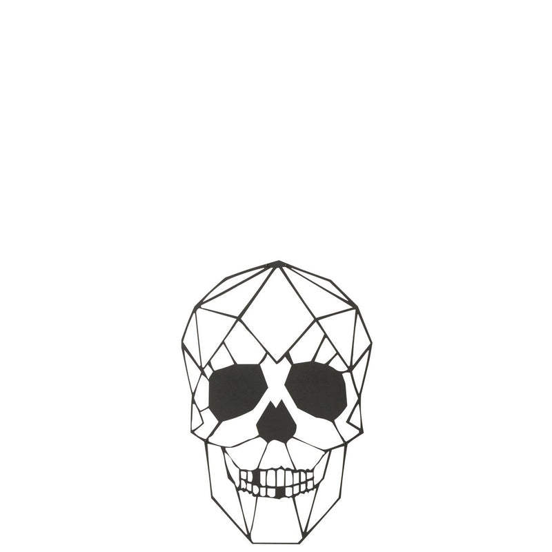 GeoSkull - Geometric skull wall decoration in black