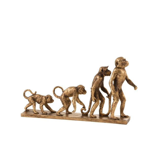 Sculpture Evolution Monkeys, Antique Gold