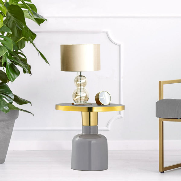 Side table round ø 45 H 45 cm decorative table lamp table sofa table glam table metal and enamel