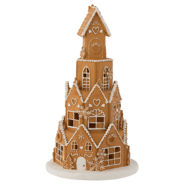 Gingerbread House Tower LED Poly Brown