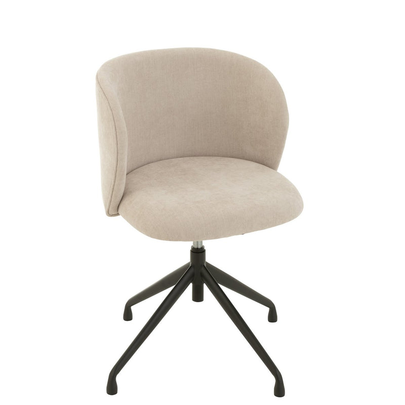 Comfortable swivel chair - Textile beige - Modern design