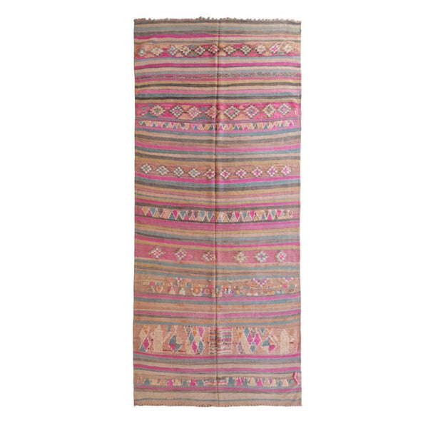 Marokkaans zuiver wollen kilim Berber-tapijt 155 x 363 cm