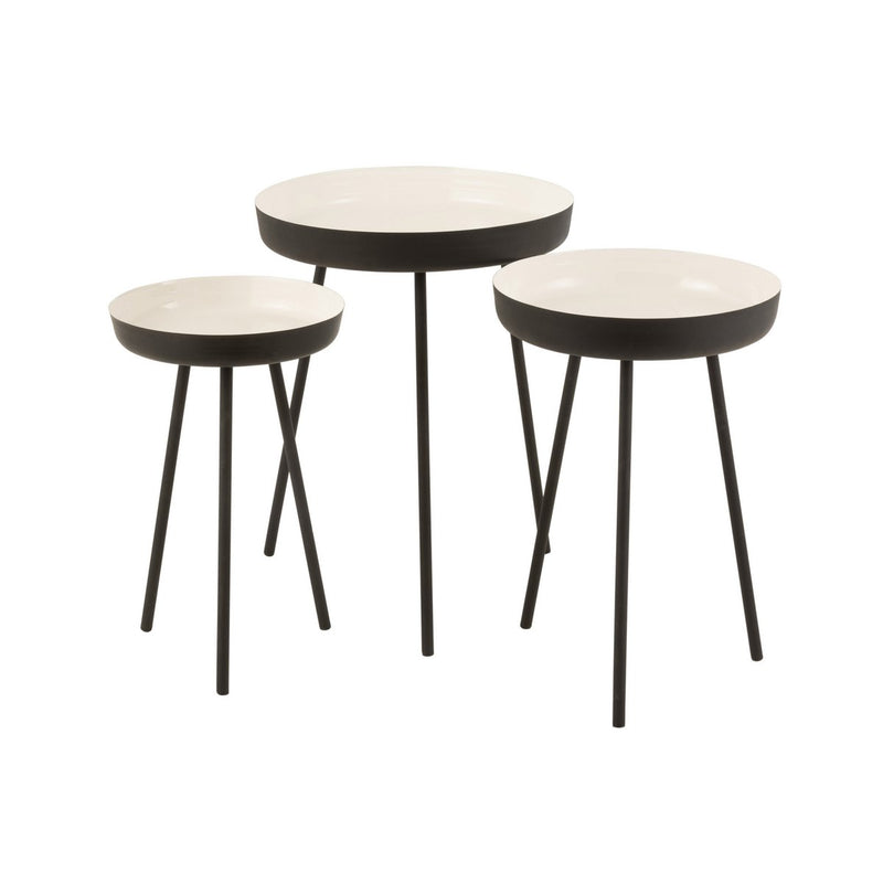 Modern side tables "Eleganza" made of metal in a set of 3