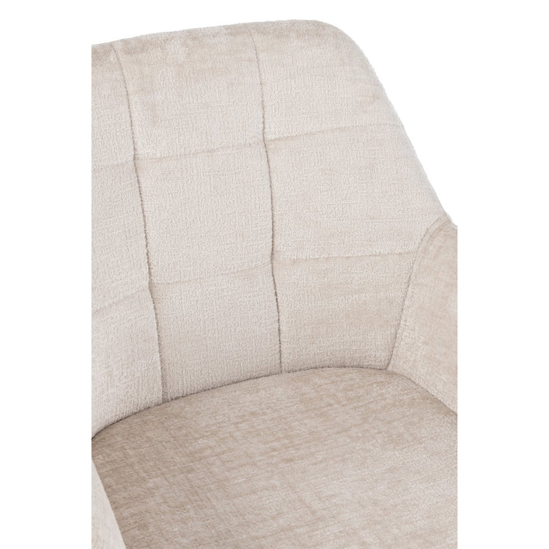 Louna upholstered chair in ivory with metal frame, 85 cm