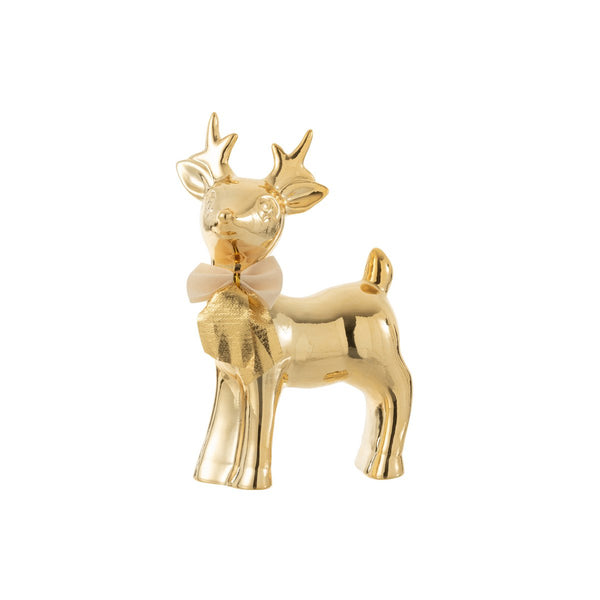 Elegant porcelain moose figurine in gold, 19.6 cm