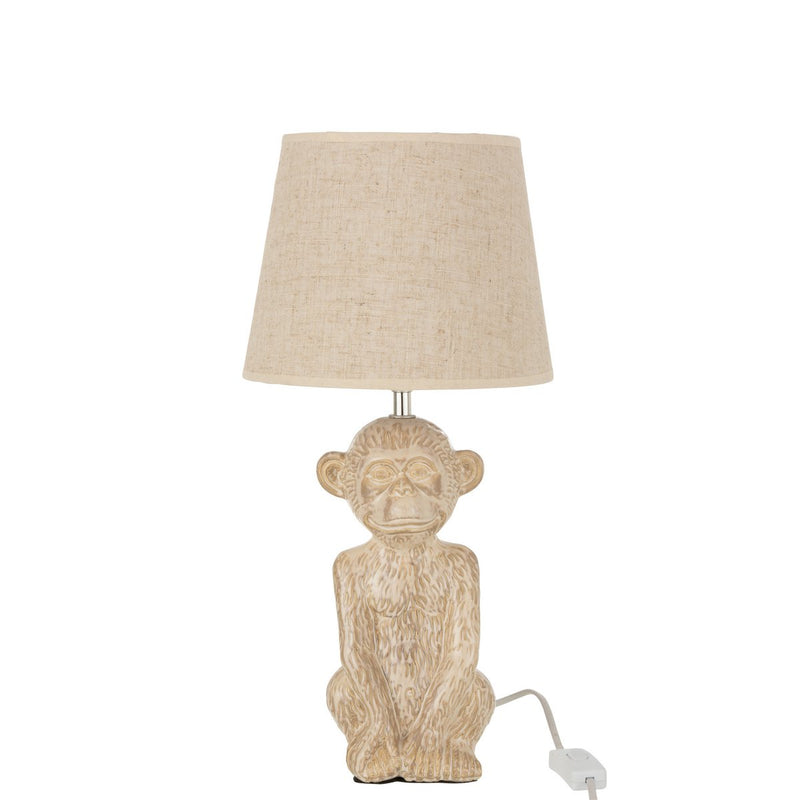 Tischlampe Affenfigur Beige Zement 46cm