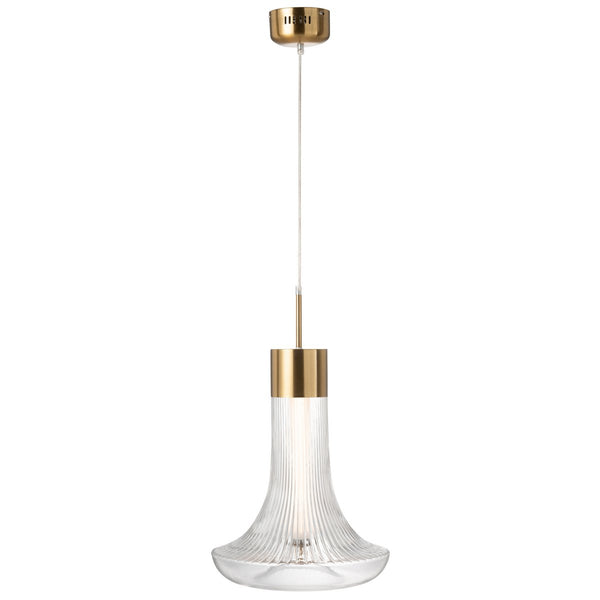 Elegant LED hanging lamp Lumina Aura made of gold and transparent glass, 160 cm