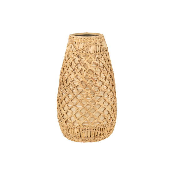 Large bamboo vase 'wickerwork' – natural, 50 cm