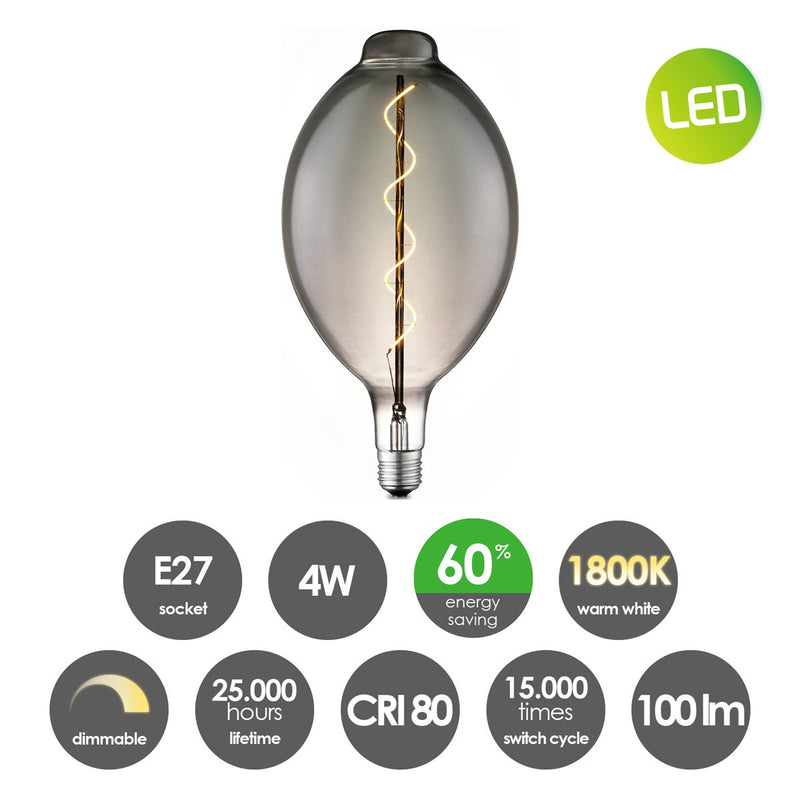 Home Sweet Home dimmbare LED Carbon E E27 4W 100Lm 1800K Rook